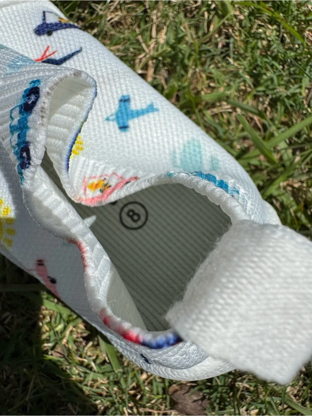 NEW Toddler Water Shoes with Colorful Vehicle Print Size 8
